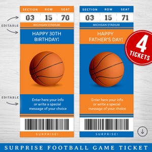 Digitale New York Colors Surprise Ticket Geschenk, Fake New York Ticket, Basketball Game Surprise Gift Ticket, Printable Basketball Ticket