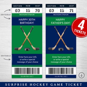 Digitales Vancouver Colors Surprise Ticket Geschenk, Vancouver Hockey Spiel Ticket, Hockey Spiel Überraschungsgeschenk Ticket, druckbare Hockeykarte