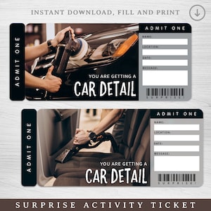 Auto Detailing Geschenkgutschein, Auto Detail Überraschungsgeschenk, Auto Detail Überraschung Reveal, druckbare Auto Detail Geschenkgutschein, Auto Geschenk