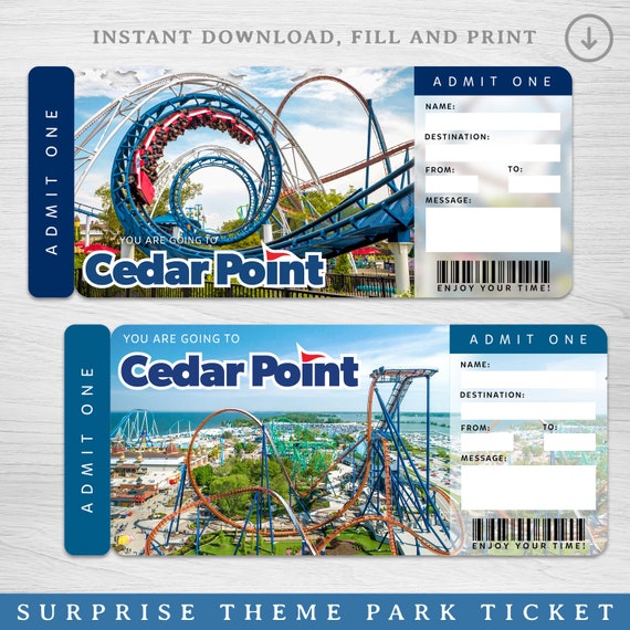 Digital CEDAR POINT Surprise Trip Gift Ticket, Amusement Park