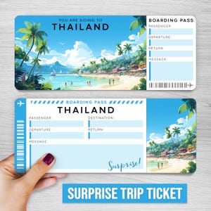 Digitales THAILAND Surprise Trip Ticket, THAILAND druckbare Bordkarte, druckbare Urlaubskarte, Urlaubsgeschenkgutschein, bearbeitbares Geschenk