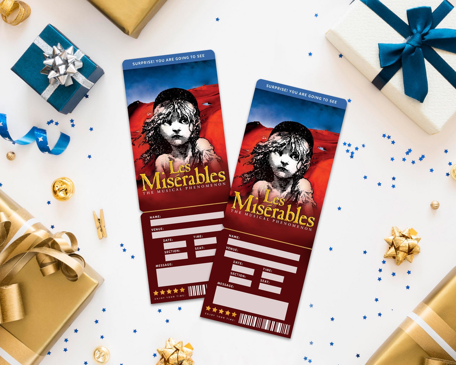 Miserable Event Printable Les Miserables Broadway Surprise Ticket︱musical Theatre ...