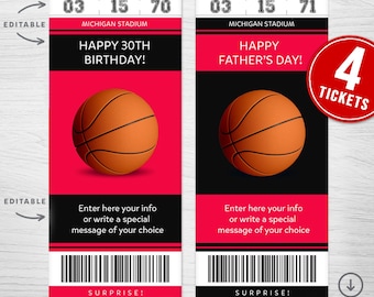 Houston Game Surprise Geschenkkarte zum Ausdrucken | Basketball Game Reveal Ticket