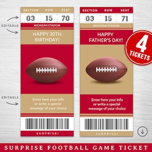 Digitale San Francisco Colors Sport Surprise Ticket Geschenk, Fußballspiel Überraschungsgeschenk Ticket, Fußball Faux Ticket, Printable Reveal Ticket