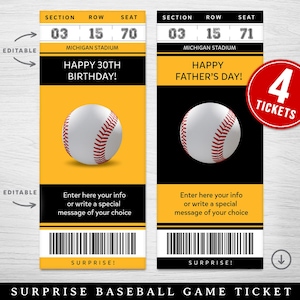 Digitales Pittsburgh Colors Surprise Ticket Geschenk, Pittsburgh Baseball Game Ticket, Baseball Game Surprise Gift Ticket, bearbeitbares Sportticket