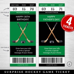 Digital Dallas Colors Überraschungsticket Geschenk, Dallas Hockeyspielkarte, Hockeyspielüberraschungsgeschenkkarte, druckbare Hockeykarte