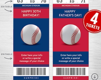 cadeau surprise imprimable pour le match de Philadelphie | Billet Baseball Reveal