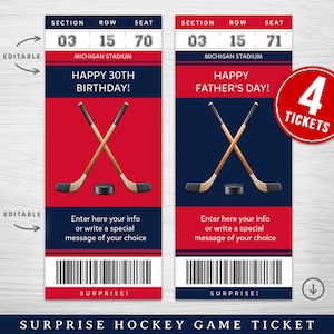 Digital Washington Colors Überraschungskarte Geschenk, Washington Spielkarte, Hockeyspielüberraschungsgeschenkkarte, Druckbare Eishockeykarte