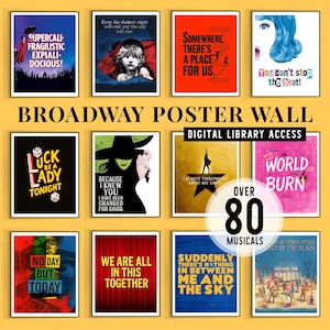 Galleriväggkonst för musikalteater, hyllningskonst för Broadway-musikal, specialanpassad musikalteateraffisch, present till teaterpjäs, digital presentaffisch för Broadway