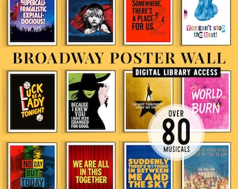 Muziektheater galerij kunst aan de muur, Broadway musical Tribute Art, aangepaste muziektheater poster, affiche cadeau, Broadway digitaal cadeau poster