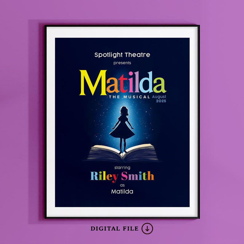 Matilda Riley Personalized Matilda Musical Poster︱high School Musical Poster︱custom ...