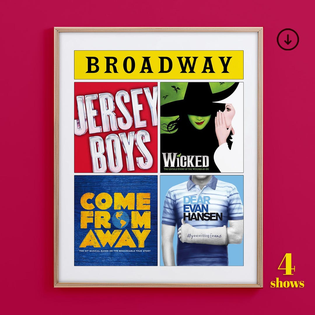 Custom Broadway Musical Print | 4 Show Collage | Personalized Theater ...