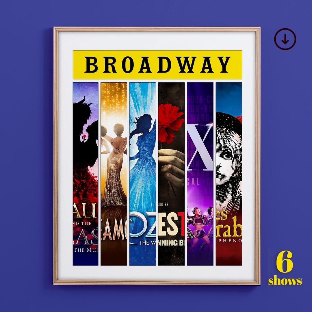 Custom Broadway Musical Print | 6 Show Collage | Personalized Theater ...