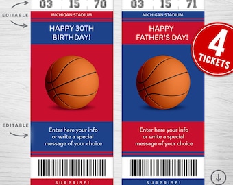Printable Los Angeles Game Surprise Gift Ticket | Basketball Game Reveal Ticket