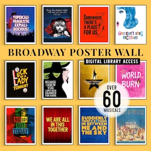 Musical Theater Gallery Wall Art, Broadway Musical Tribute Art, Custom Musical Theatre Poster, Playbill gift, Broadway Digital Gift Poster