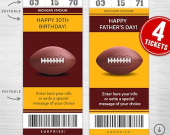 Washington Game Surprise Geschenkkarte zum Ausdrucken | Fussball Offenlegungskarte