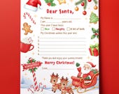 Printable Letter to Santa  |  Santa Wish List Letter  |  Kids Christmas Wish List  |  Dear Santa Letter  |  Santa Wish List