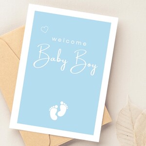 Tarjeta de felicitación de bienvenida para bebé, Hola pequeño, Tarjeta imprimible para baby shower, Diseño sofisticado y minimalista, Descarga digital instantánea