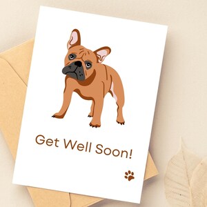 Cartão de melhoras para cachorro fofo, cartão de recuperação rápida, cartão para se sentir melhor logo, filhote engraçado desejando uma recuperação rápida, download digital para impressão