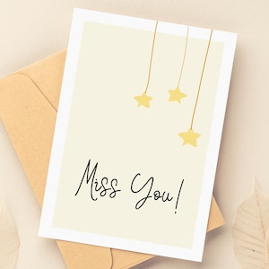 I Miss You Card Printable: Long Distance Friendship/Marriage Gift (PDF Download)