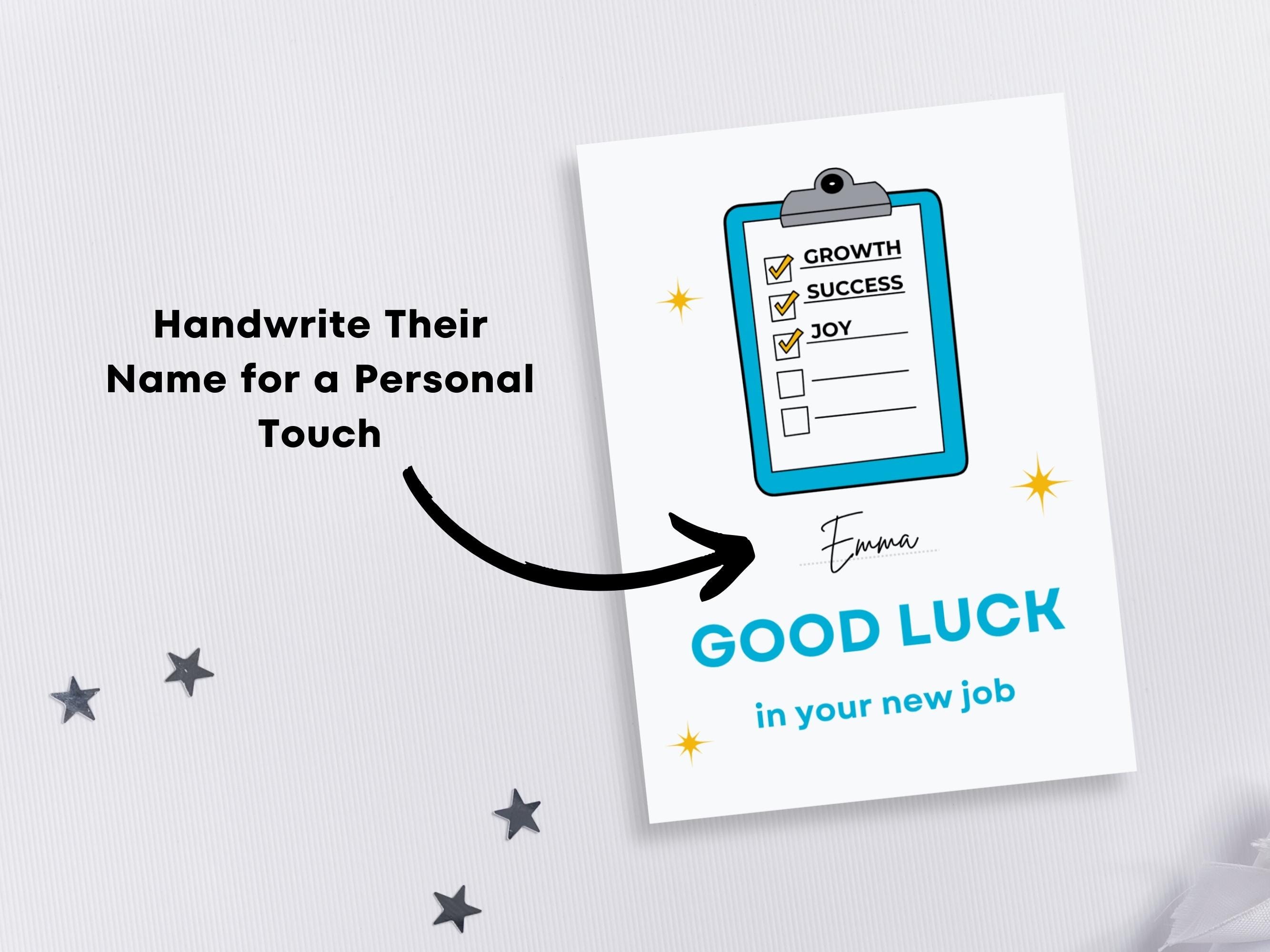 Homemade Good Job Card New Job Good Luck Card: Fillable Congratulations Printable (PDF ...