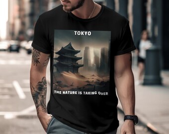 Post apocalyptic t-shirt Tokyo shirt end of the world gift Tokyo t shirt natural disaster desert nature is taking over wasteland