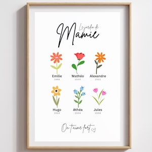Personalized Poster &quot;Grandma&#39;s Garden&quot; - Decoration with Grandchildren&#39;s Names | Gift Idea for Grandma | Personalized Poster