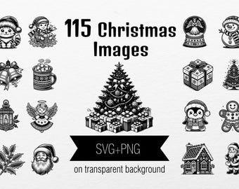 Christmas SVG Bundle: 115 New Year Images (PNG, SVG)