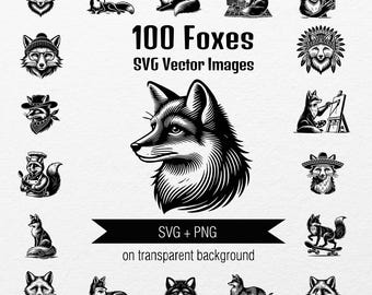 100 Fox SVG Vector Images: Sports, Music, Dance Clipart (Digital Download)