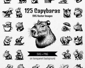 Capybara SVG Clipart Bundle: Sports, Music, Dancing (125 Images)