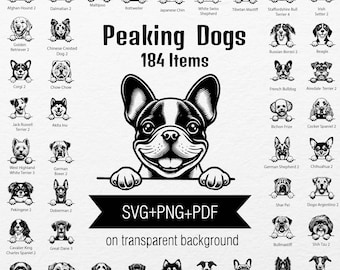 Peeking Dog Breeds Clipart: 184 SVG PNG PDF Graphics