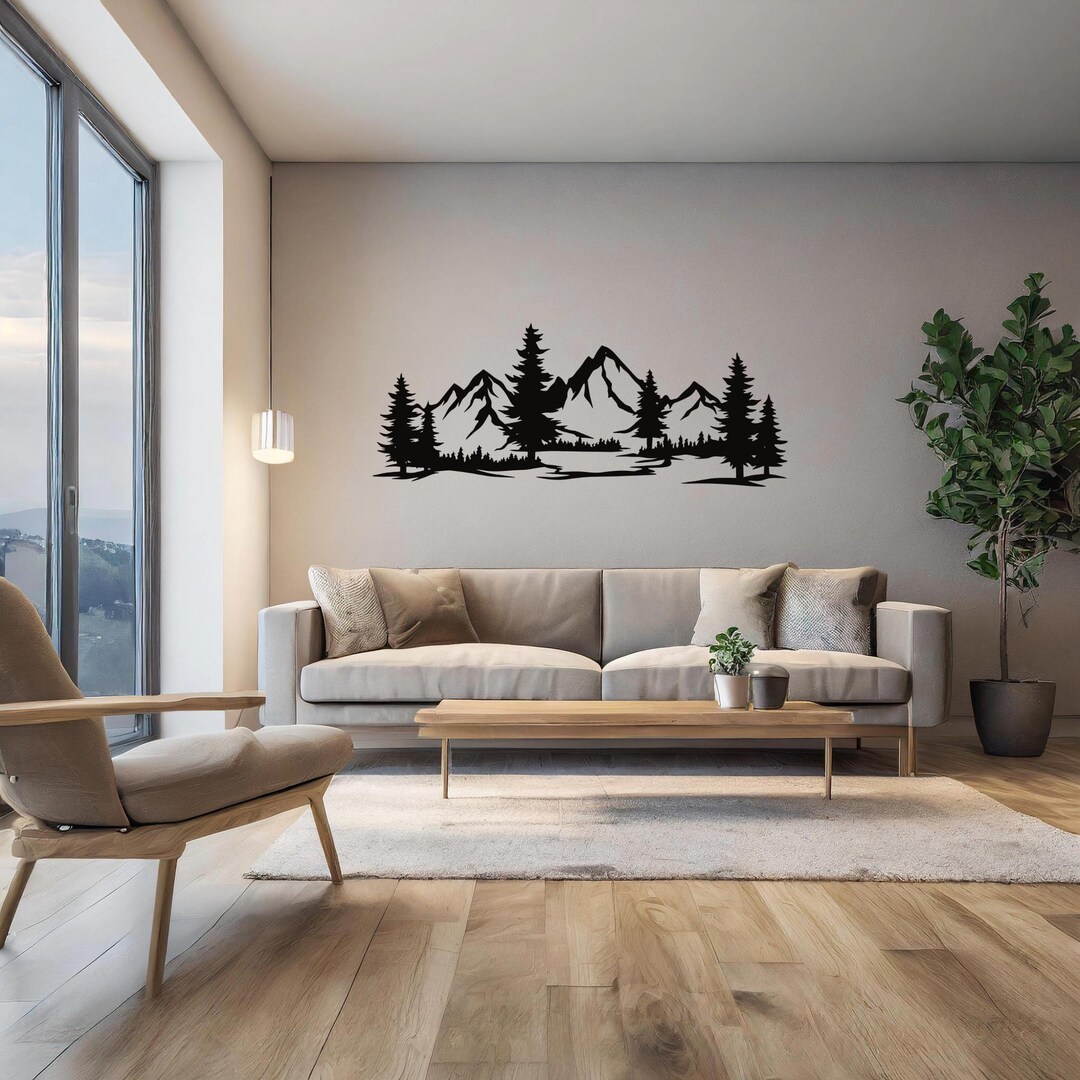 Large Mountain Metal Art for Wall Hanging Home Décor – Mountains and ...