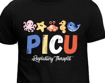 PICU RT Sea Animal Shirt, Picu rt shirt, Picu Sea Animal Ademhalingstherapeut, Picu Rt, PICU Unit, rt, ademhalingstherapeut, Picu rt