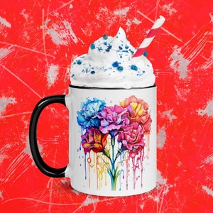 Beautiful Vibrant Flowers Mug, Coffee Cup, Flowers Lover, lovely nice gift, 11 - 15 Oz White Glossy Cup, Tea Mug, dishwasher microwave safe
