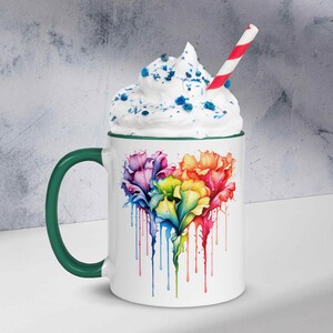 Beautiful Colorful Flowers Mug, Tea, Coffee Cup, Flowers Lover, lovely gift, 11 - 15 Oz White Glossy Cup, Tea Mug, dishwasher microwave safe