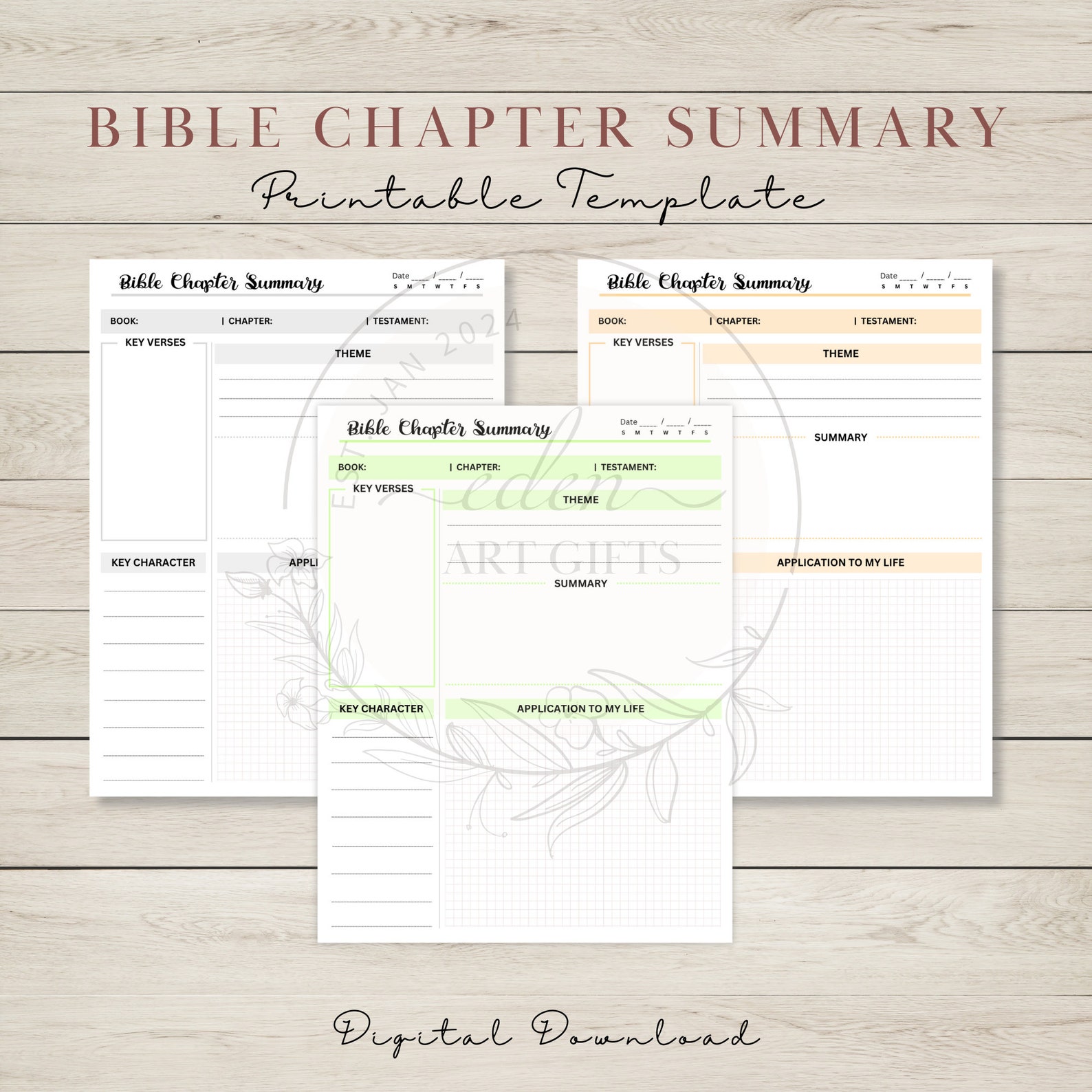 Bible Chapter Summary Printable Template Christian Worksheets ...