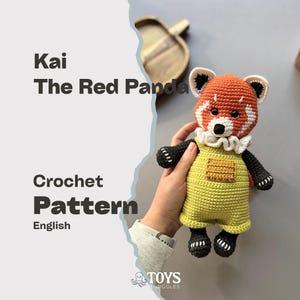PDF Crochet Pattern: Kai the Red Panda – Digital Download (English Instructions)