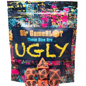 Mystiska "fula" tärningsset | Polyedriska RPG-speltärningar