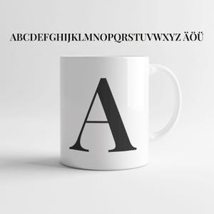 Taza con letras | Taza de cerámica con letras | Letra de taza | Carta de taza de té | Letra de taza de café | Taza de regalo