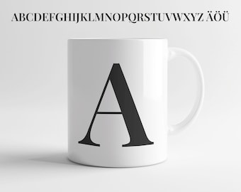 Buchstabentasse | Tasse Keramik Buchstabe | Tasse Buchstabe | Teetasse Buchstabe | Kaffeetasse Buchstabe | Tasse Geschenk