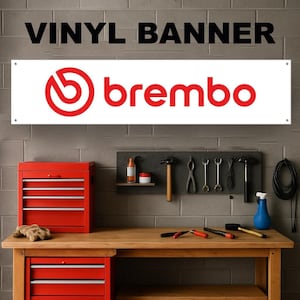 BREMBO 3 Vinyl Banner Garage Workshop Workspace Sign Decoration Car Bike Man Cave ManCave Motorsport