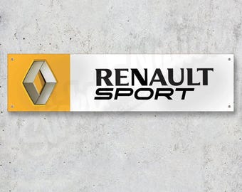 RENAULT Sport Vinyl Banner Garage Workshop Workspace Sign Decoration Car Bike Man Cave ManCave Motorsport