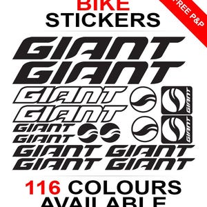 Giant 2 Bike Sticker Sheet Decal Set Frame Cycling BMW Cycle MTB DH Downhill Bicycle