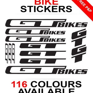 Gt Bikes Bike Sticker Sheet Decal Set Frame Cycling BMW Cycle MTB DH Downhill Bicycle