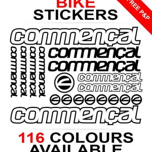 Commencal Bike Sticker Sheet Decal Set Frame Cycling BMW Cycle MTB DH Downhill Bicycle