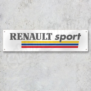 RENAULT Sport Old School Vinyl Banner Garage Workshop Workspace Sign Decoration Car Bike Man Cave ManCave Motorsport