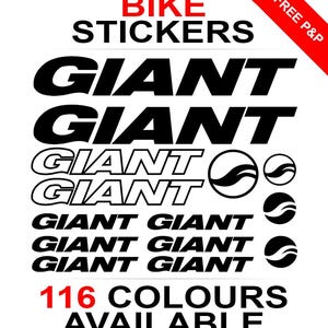 Giant Bike Sticker Sheet Decal Set Frame Cycling BMW Cycle MTB DH Downhill Bicycle