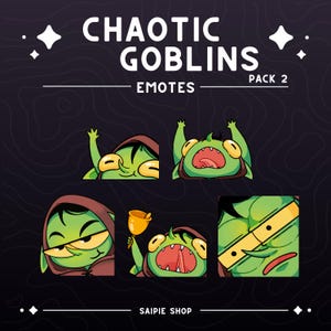 Geanimeerd goblin-emotepakket 2 | Gobbo-emotes voor Twitch, Discord en YouTube