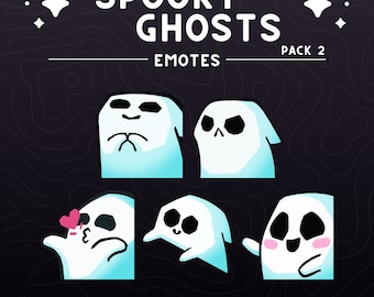 Animated Ghost Emotes Pack 2: Twitch, Discord, Youtube (Digital Download)