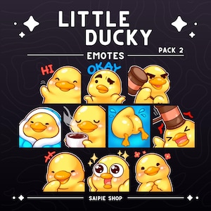 Rubber Ducky Emote Pack 2 | Yellow Duck Emotes for Twitch, Discord, Youtube